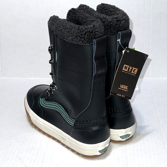 Vans Standard Snow MTE Boots Black Duck Green Snow Boots Men’s Size 8 Leather - Picture 9 of 16